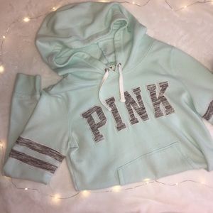 PINK Logo Sweatshirt Light Blue Medium